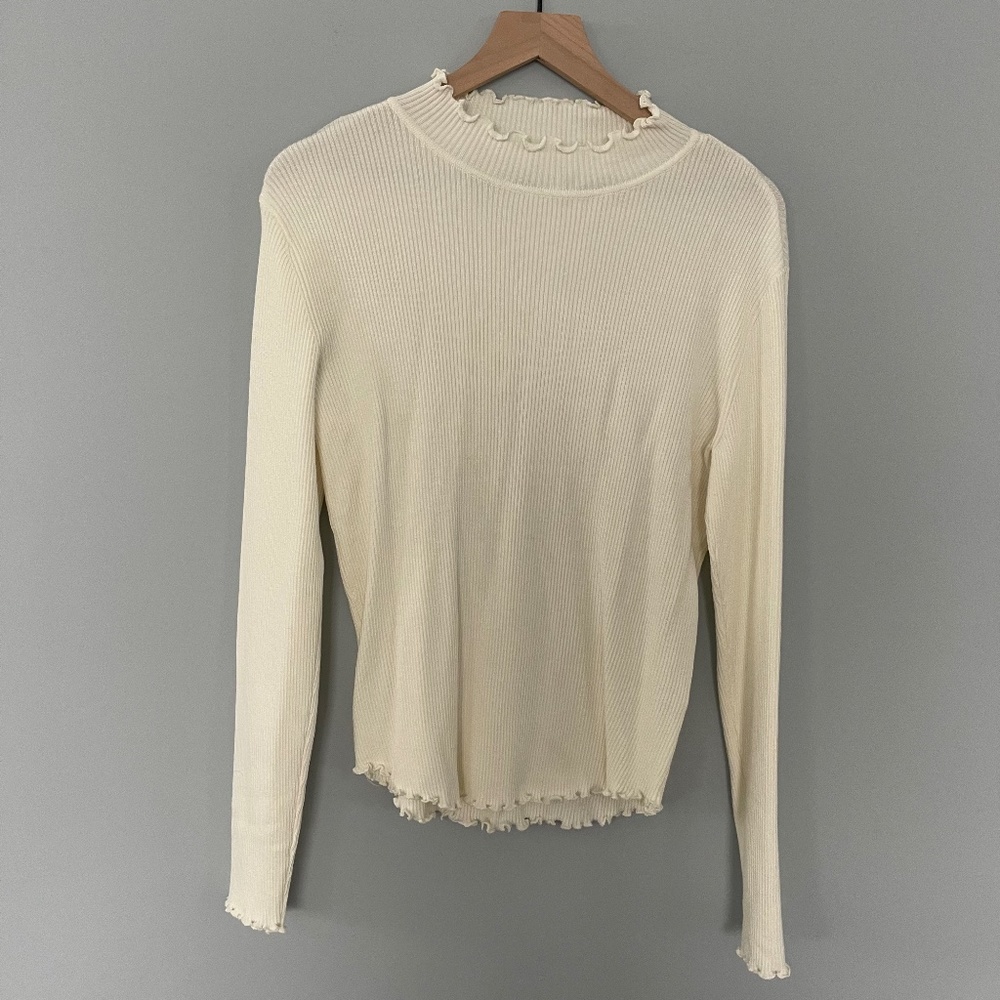 versona cream long sleeve top size large